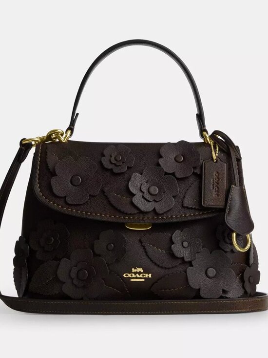 Coach Handbags - COACH CDY44 Emory Top Handle Bag with Floral Appliqué in Maple *SEALED*
